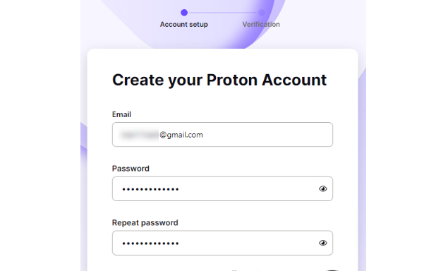 Điền thông tin tạo tài khoản tại ProtonVPN