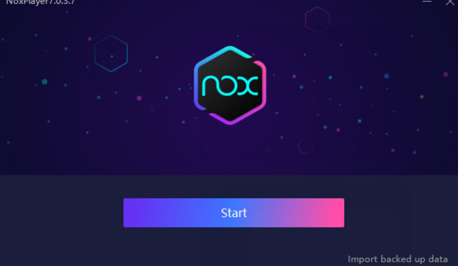 Chọn “Start” để bắt đầu chạy phần mềm NoxPlayer