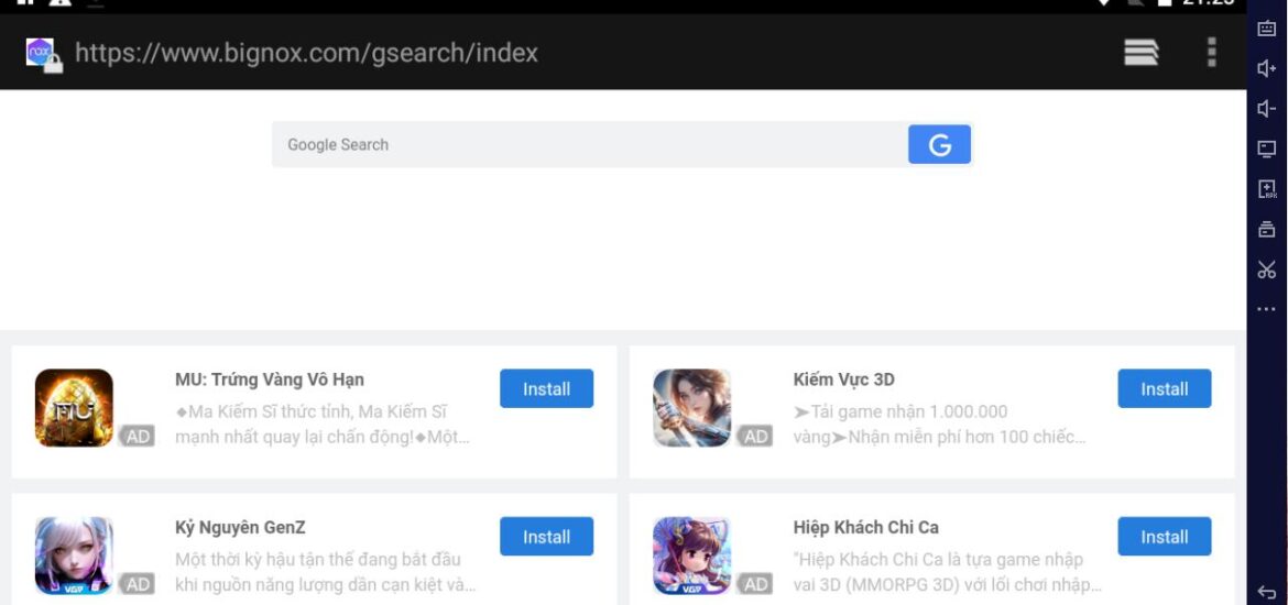 Tìm kiếm app Sunwin tại ô Google search